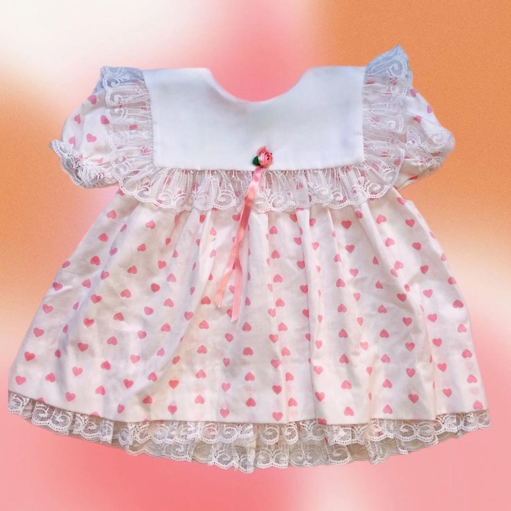 Vintage Pink Hearts Dress by Cutest One U.S.A
